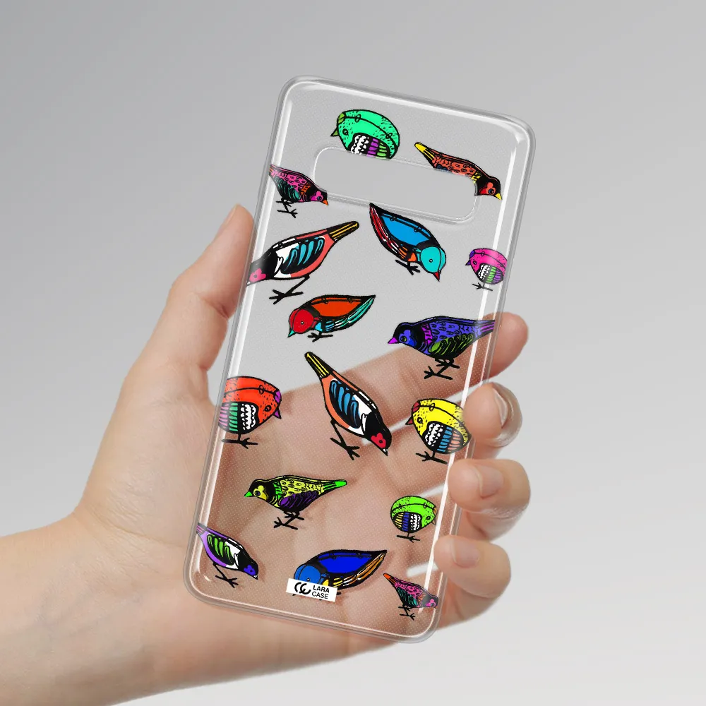 Colorful Birds Drawing Samsung S10 Plus Clear TPU Case