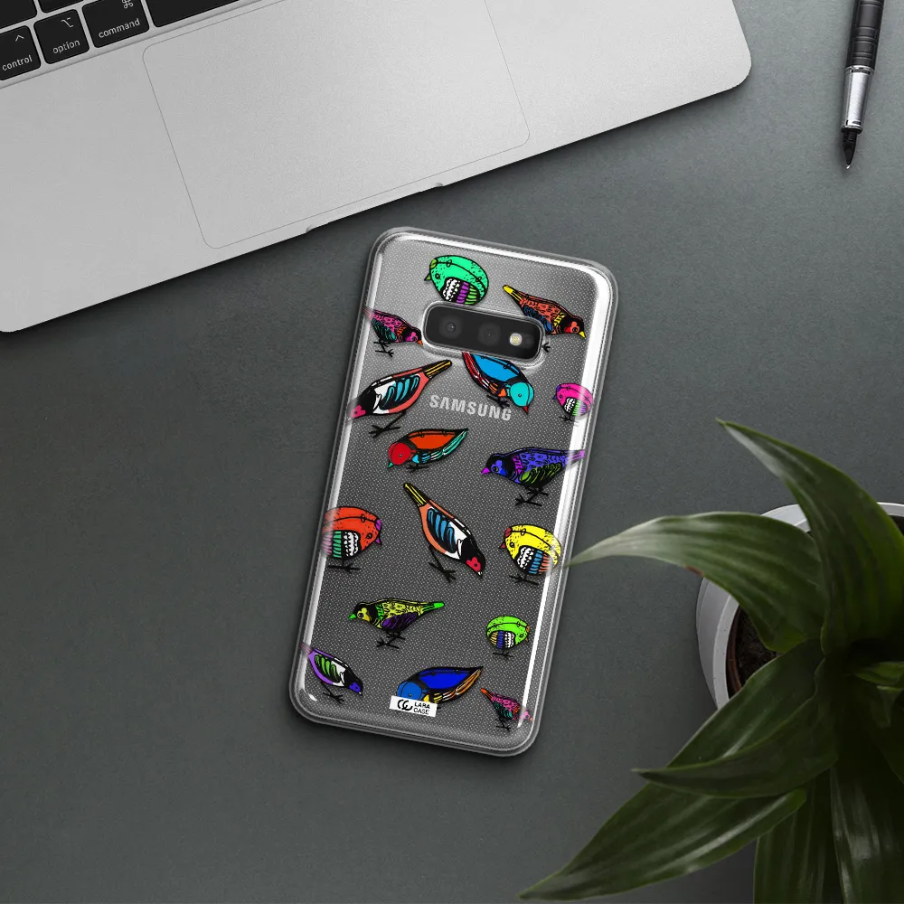 Colorful Birds Drawing Samsung S10e Clear TPU Case