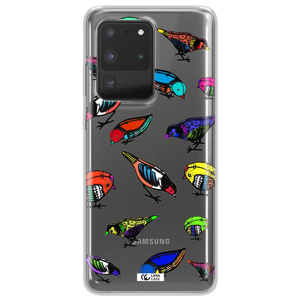 Colorful Birds Drawing Samsung S20 Ultra Clear TPU Case