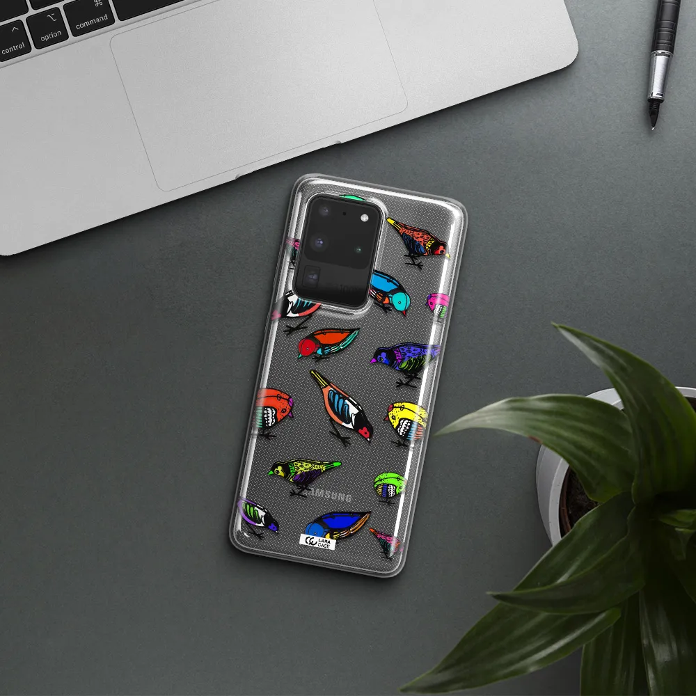 Colorful Birds Drawing Samsung S20 Ultra Clear TPU Case