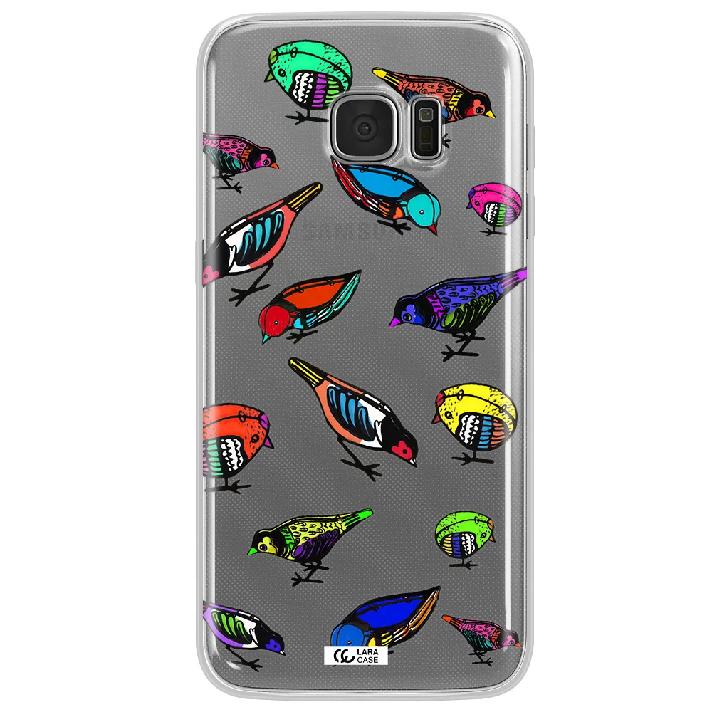 Colorful Birds Drawing Samsung S7 Edge Clear TPU Case
