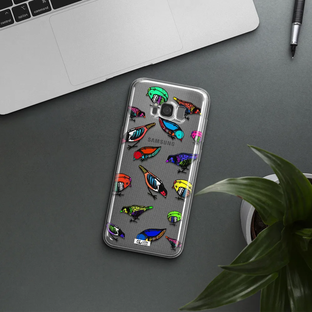 Colorful Birds Drawing Samsung S8 Clear TPU Case