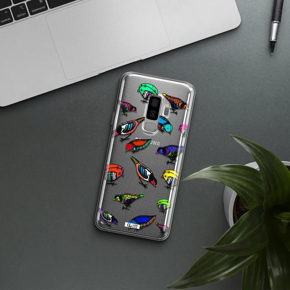 Colorful Birds Drawing Samsung S9 Plus Clear TPU Case