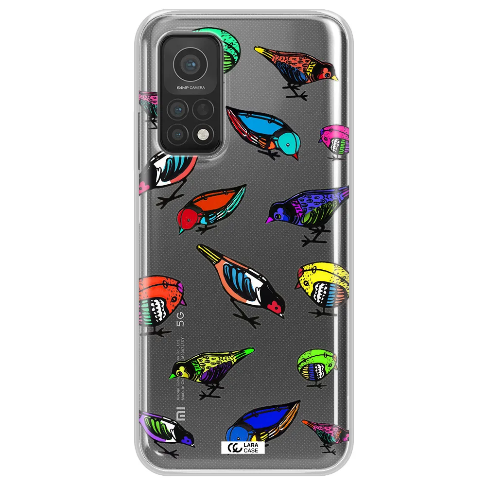 Colorful Birds Drawing Xiaomi Mi 10T Clear TPU Case