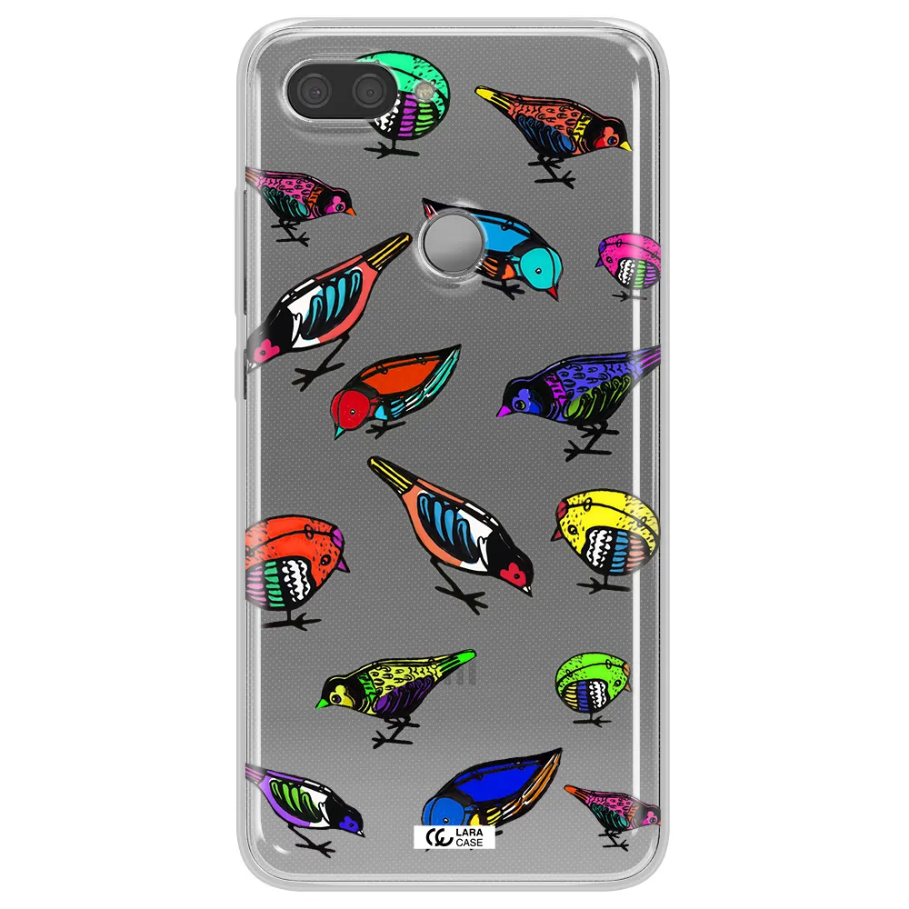 Colorful Birds Drawing Xiaomi Mi 8 Lite Clear TPU Case