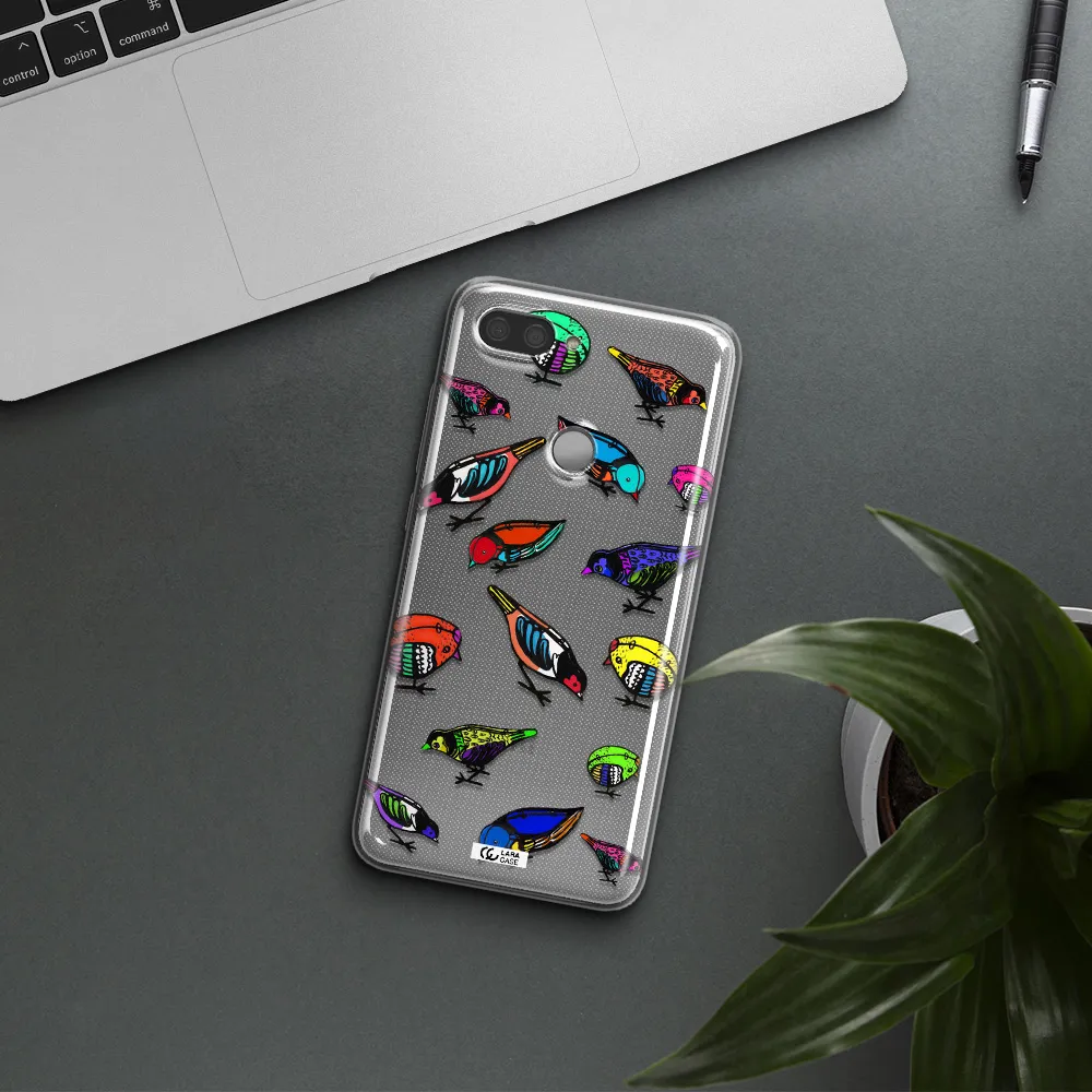 Colorful Birds Drawing Xiaomi Mi 8 Lite Clear TPU Case