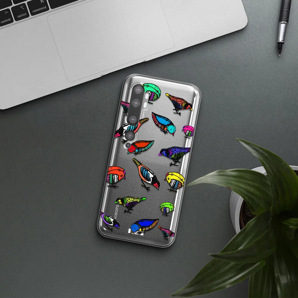 Colorful Birds Drawing Xiaomi Mi Note 10 Clear TPU Case