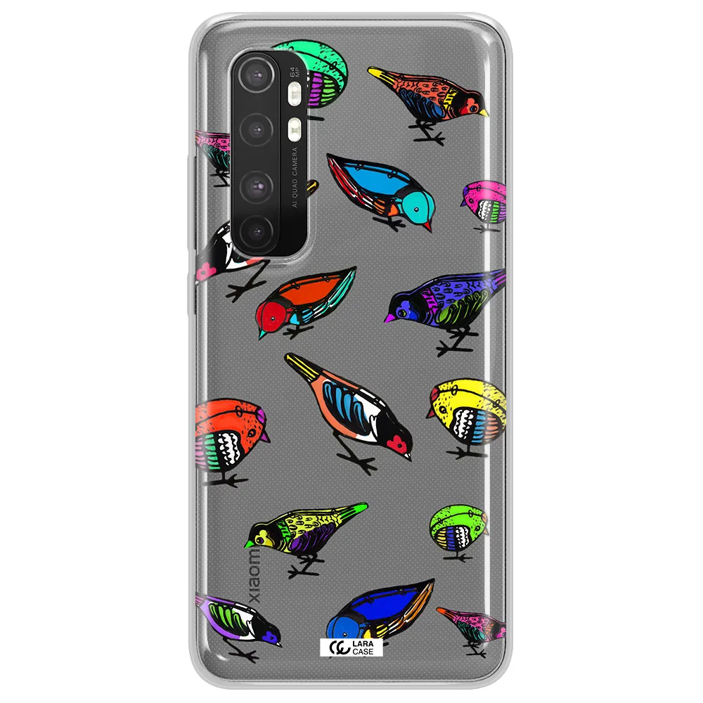 Colorful Birds Drawing Xiaomi Mi Note 10 Lite Clear TPU Case