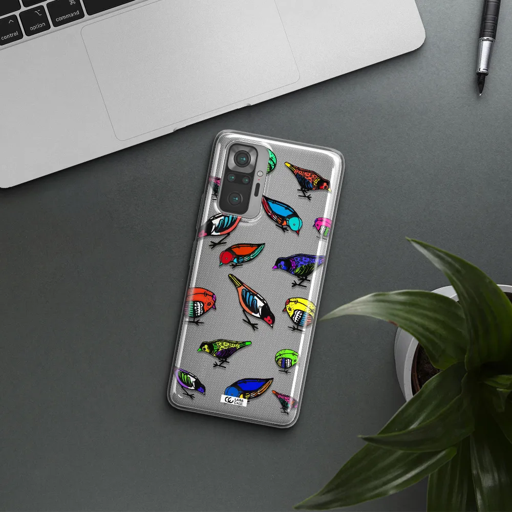 Colorful Birds Drawing Xiaomi Note 10 Pro Clear TPU Case