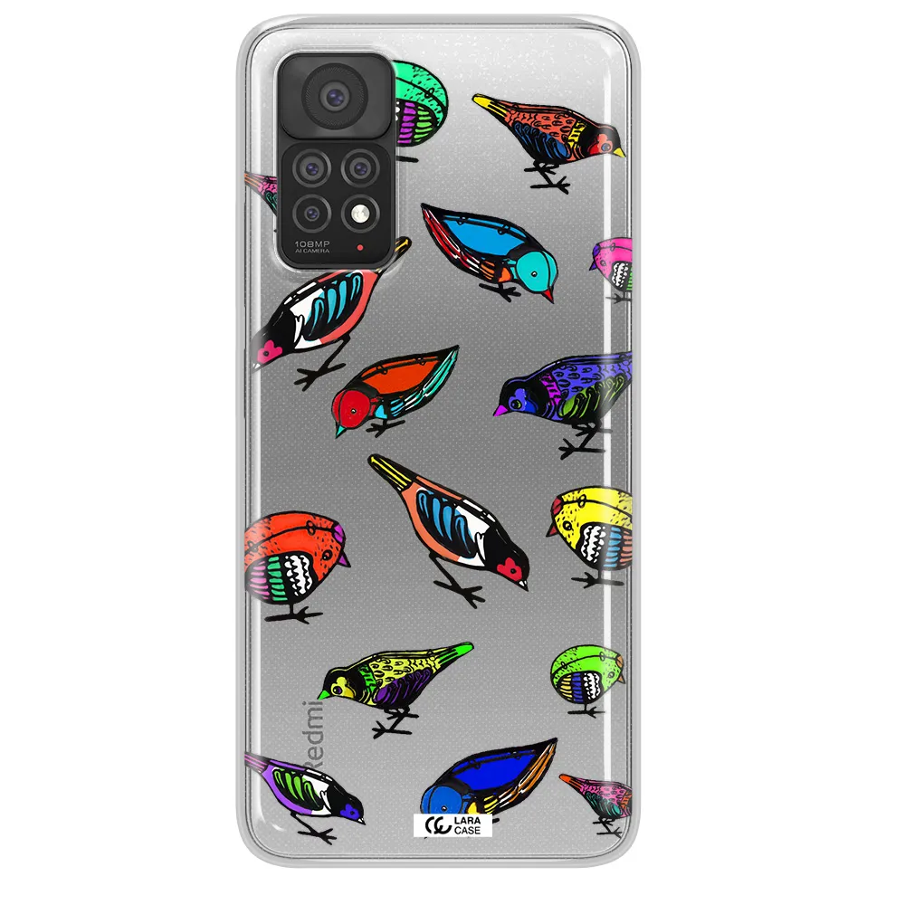 Colorful Birds Drawing Xiaomi Note 11 Pro Clear TPU Case