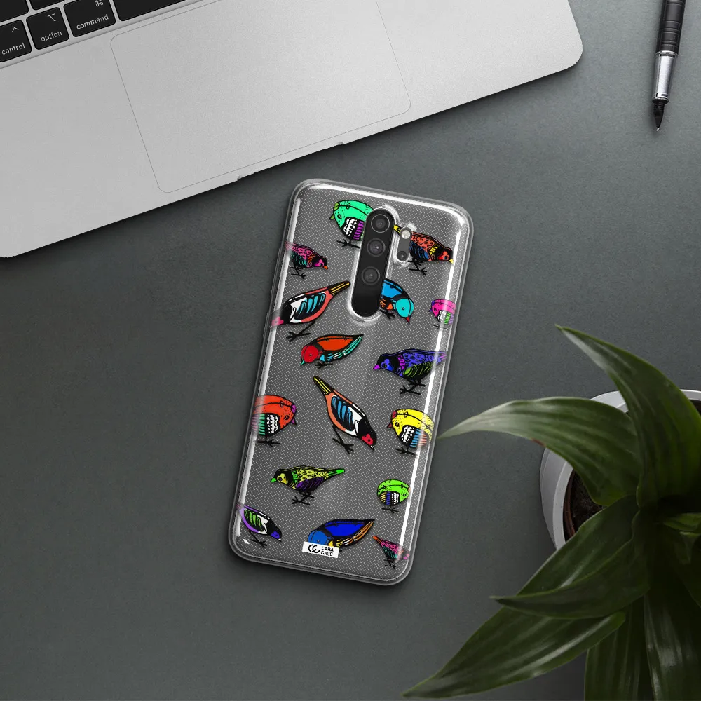 Colorful Birds Drawing Xiaomi Note 8 Pro Clear TPU Case