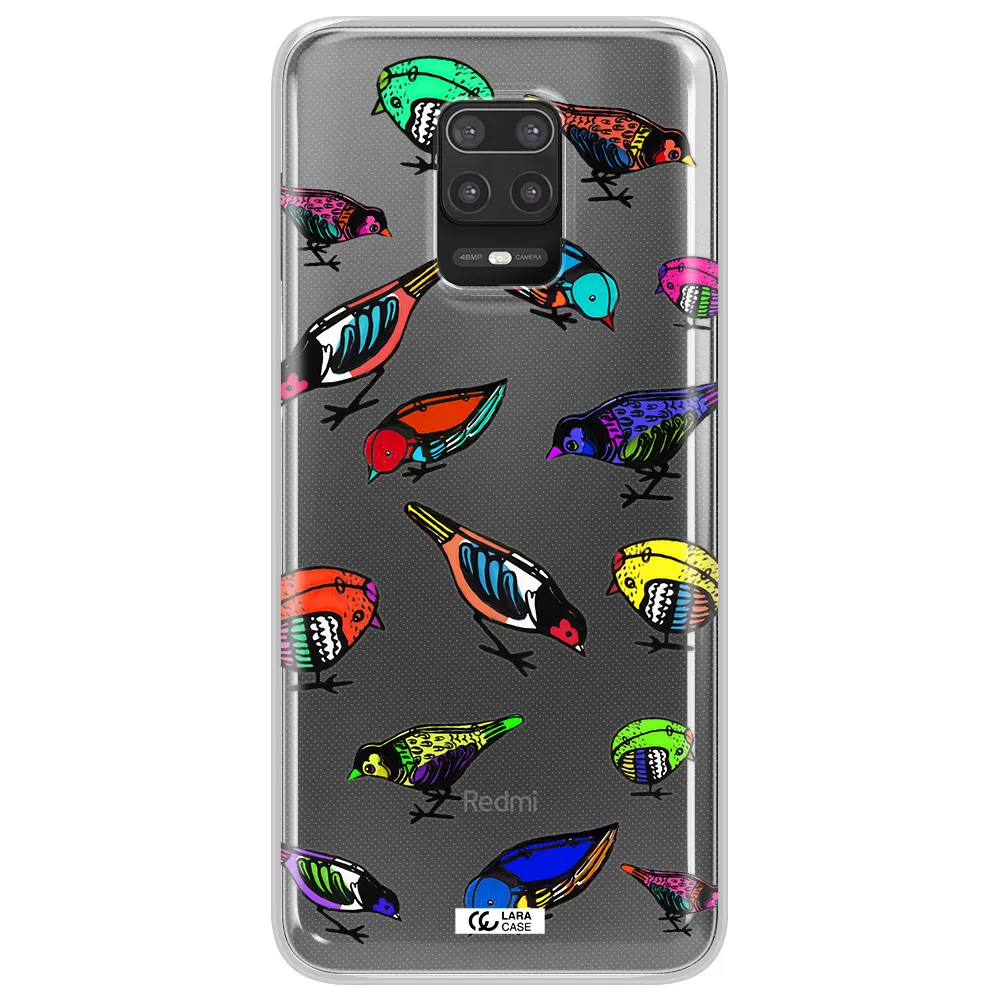 Colorful Birds Drawing Xiaomi Note 9S Clear TPU Case