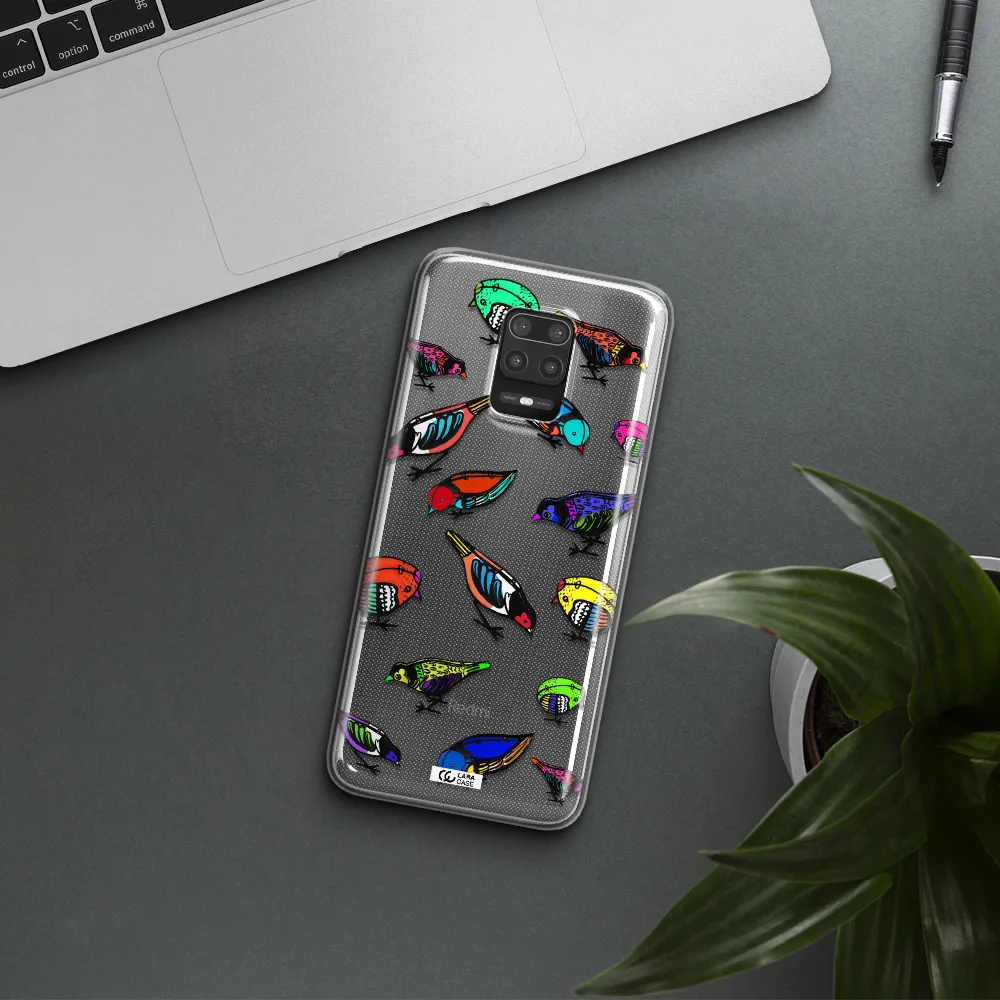 Colorful Birds Drawing Xiaomi Note 9S Clear TPU Case