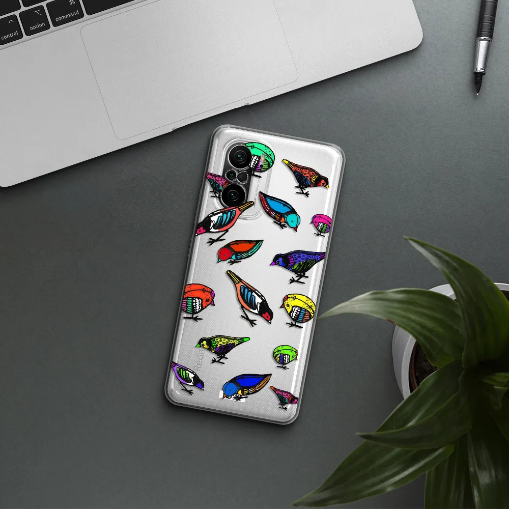 Colorful Birds Drawing Xiaomi Poco F3 Clear Tpu Case