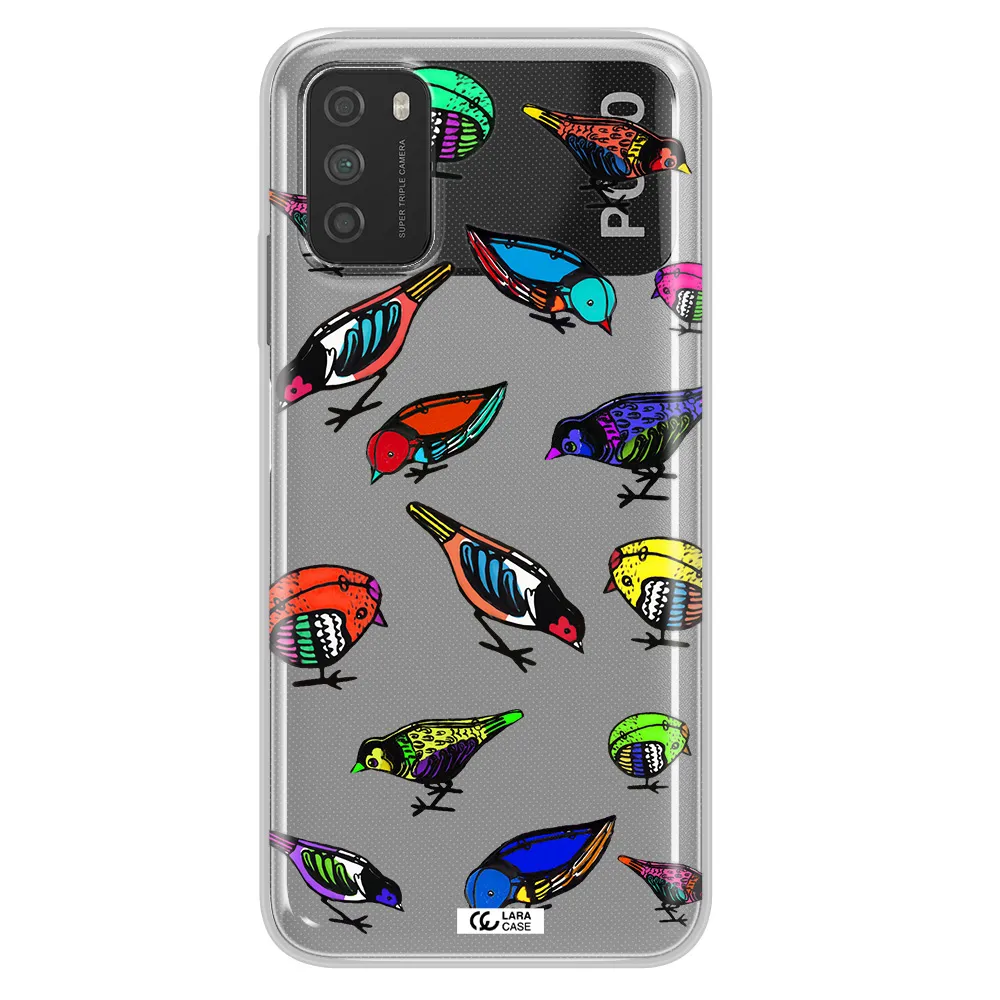 Colorful Birds Drawing Xiaomi Poco M3 Clear TPU Case