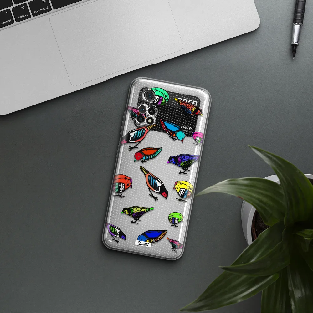 Colorful Birds Drawing Xiaomi Poco M4 Pro 4G Clear Tpu Case