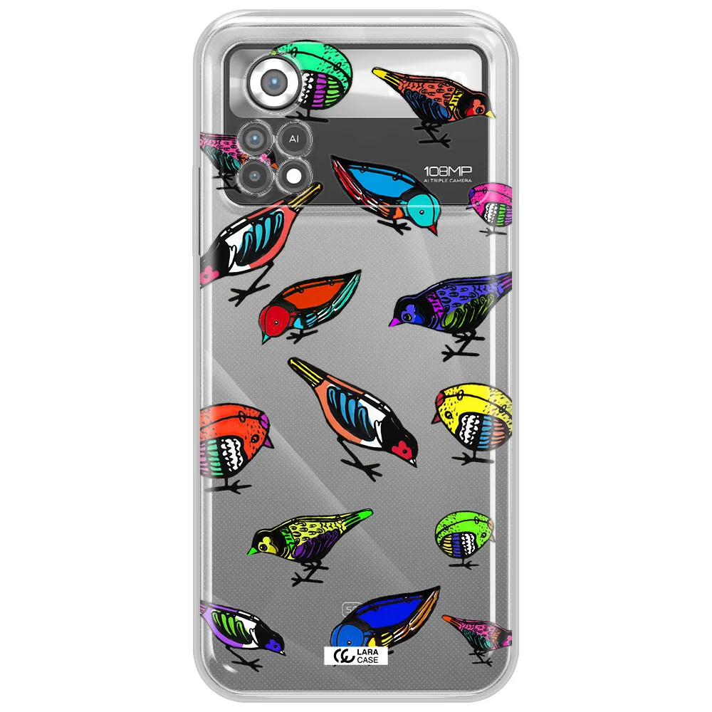 Colorful Birds Drawing Xiaomi Poco X4 Pro Clear TPU Case