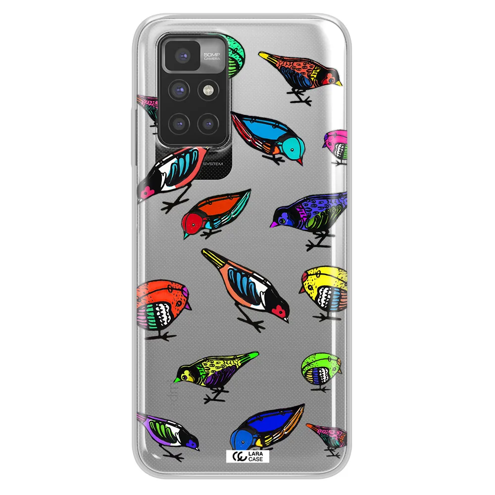 Colorful Birds Drawing Xiaomi Redmi 10 Clear TPU Case