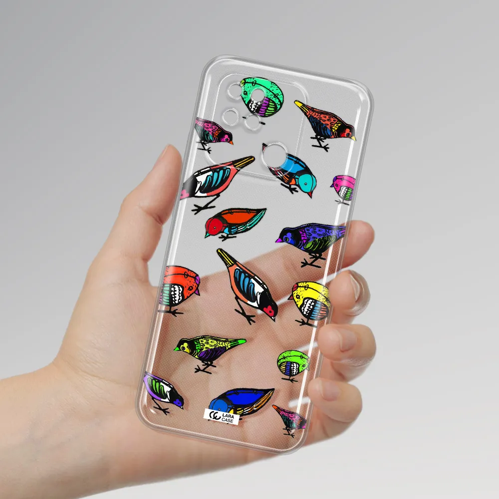 Colorful Birds Drawing Xiaomi Redmi 10C Clear TPU Case