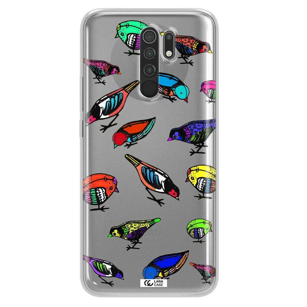 Colorful Birds Drawing Xiaomi Redmi 9 Clear TPU Case