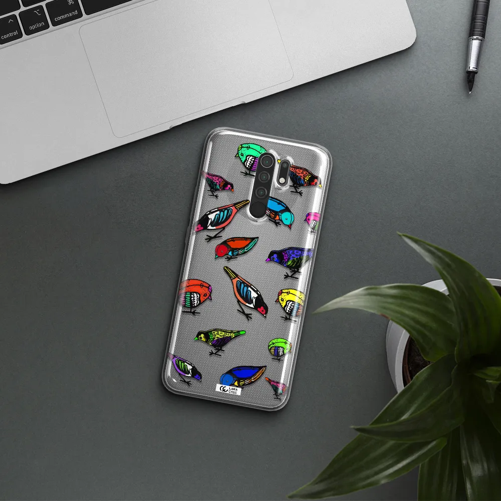 Colorful Birds Drawing Xiaomi Redmi 9 Clear TPU Case
