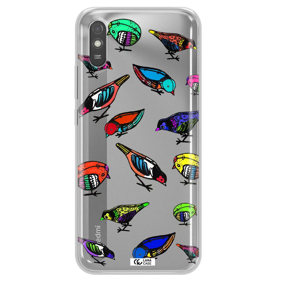 Colorful Birds Drawing Xiaomi Redmi 9A Clear TPU Case