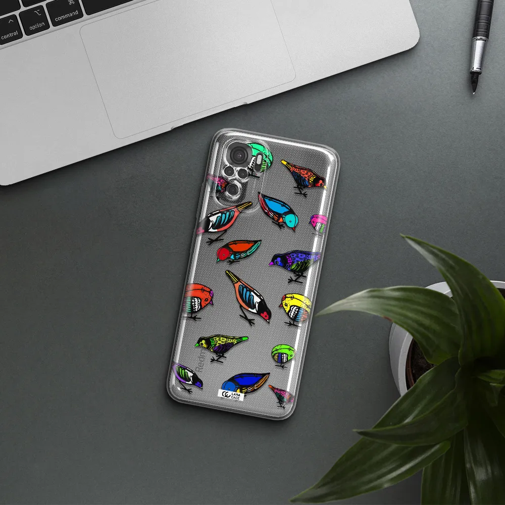 Colorful Birds Drawing Xiaomi Redmi Note 10S Clear Tpu Case