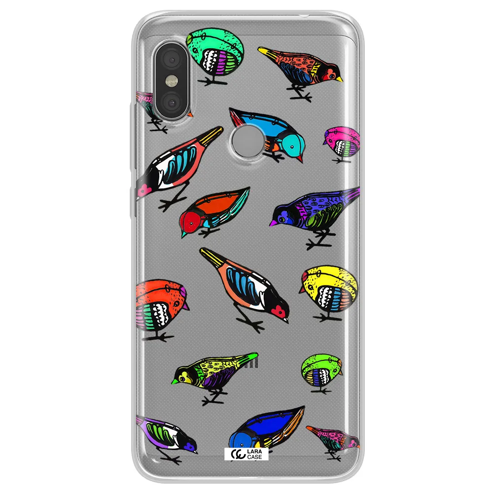 Colorful Birds Drawing Xiaomi Redmi Note 6 Pro Clear TPU Case