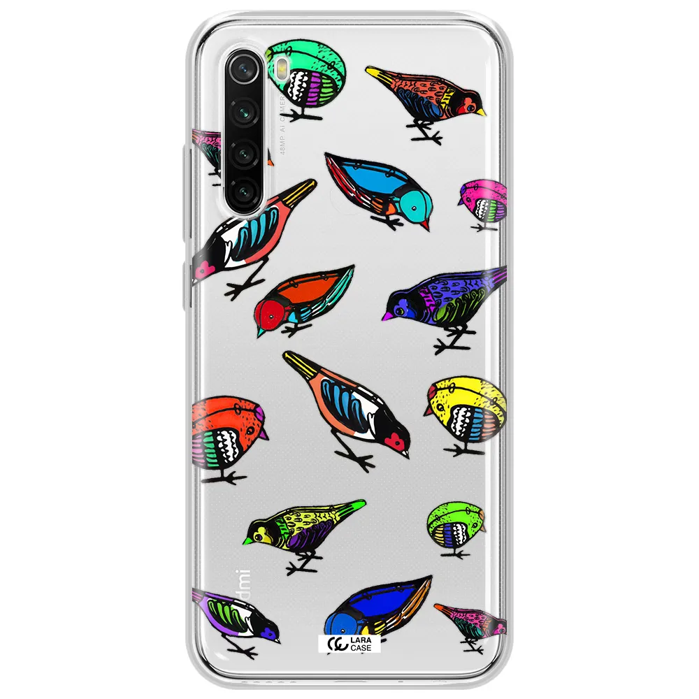Colorful Birds Drawing Xiaomi Redmi Note 8T Clear Tpu Case