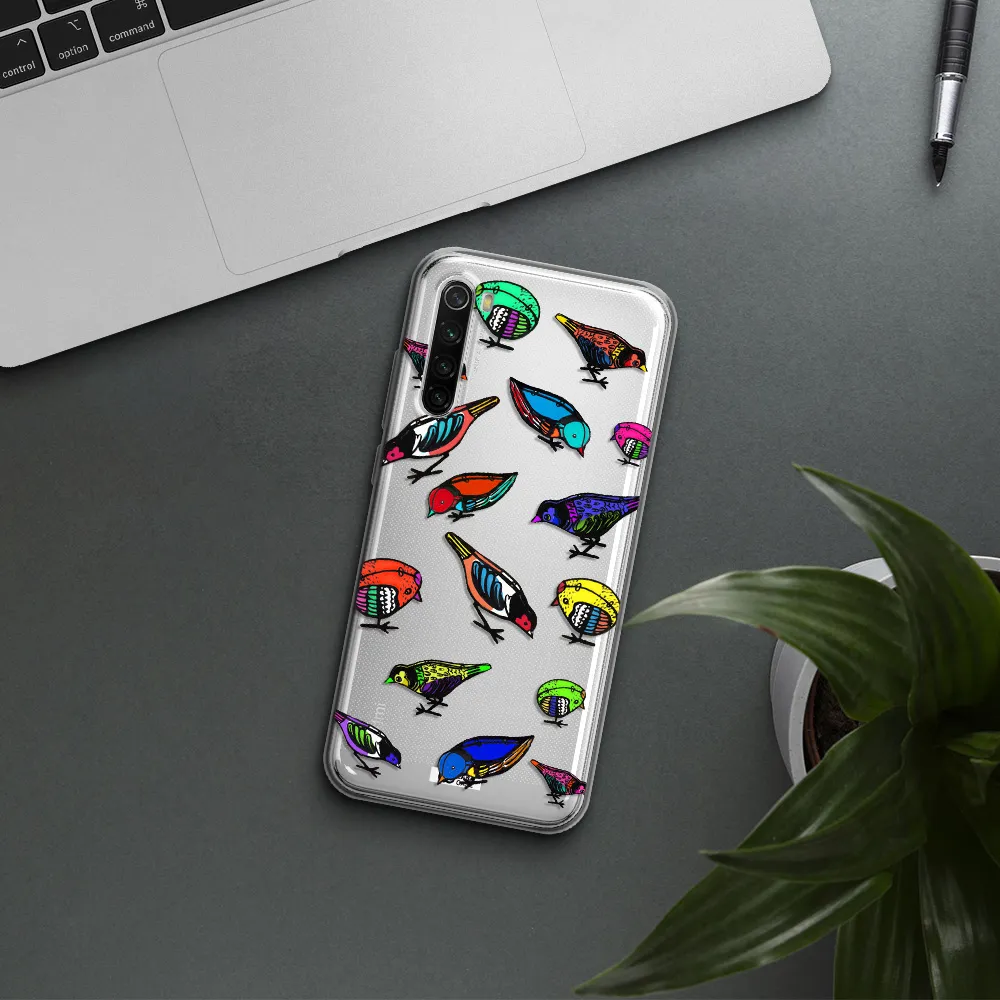 Colorful Birds Drawing Xiaomi Redmi Note 8T Clear Tpu Case
