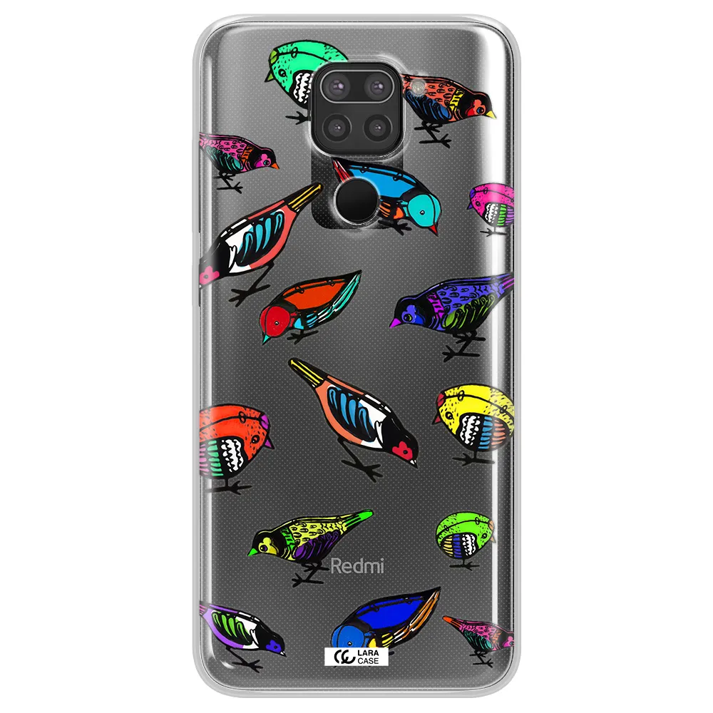 Colorful Birds Drawing Xiaomi Redmi Note 9 Clear TPU Case
