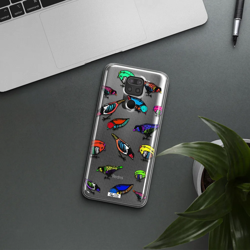 Colorful Birds Drawing Xiaomi Redmi Note 9 Clear TPU Case