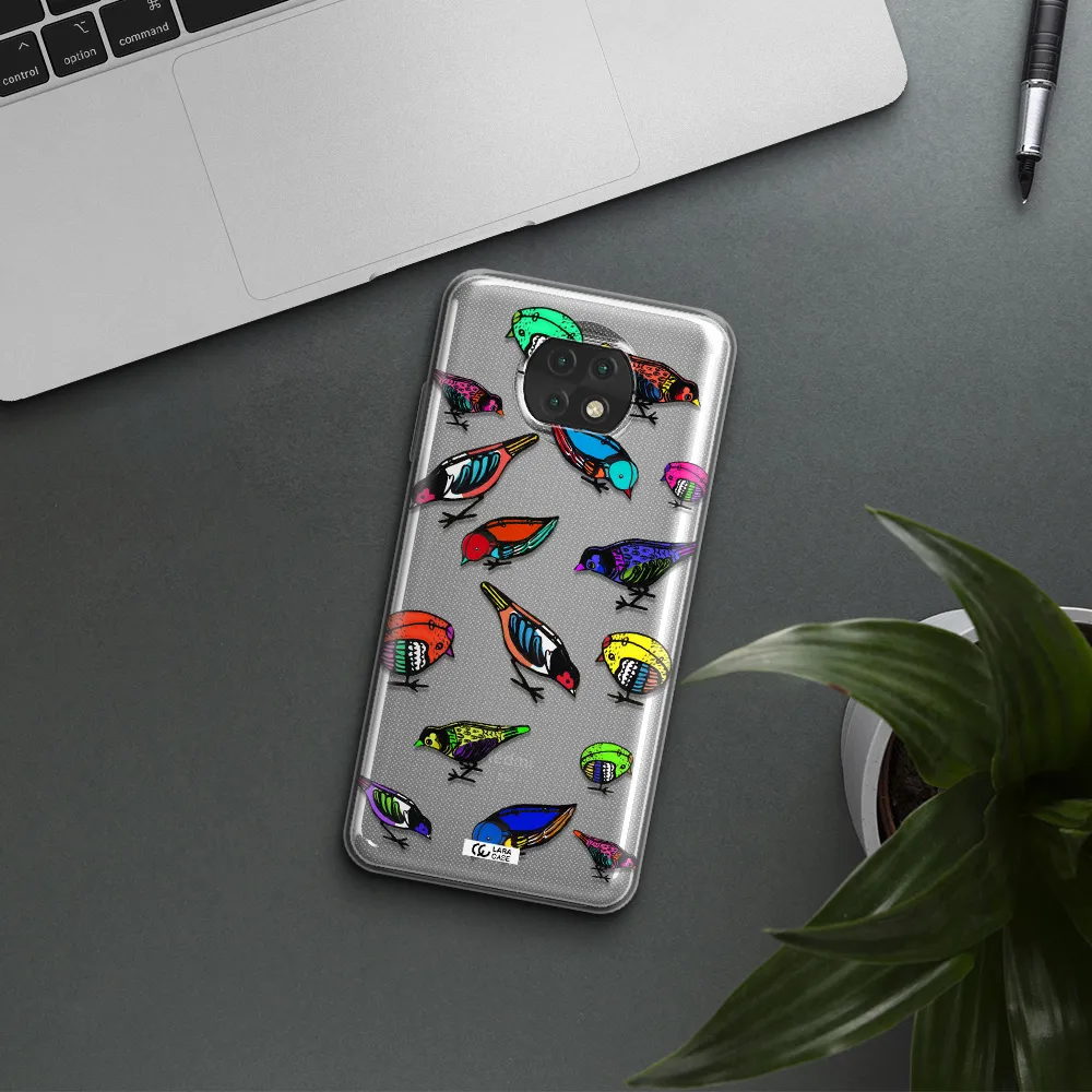 Colorful Birds Drawing Xiaomi Redmi Note 9T Clear Tpu Case