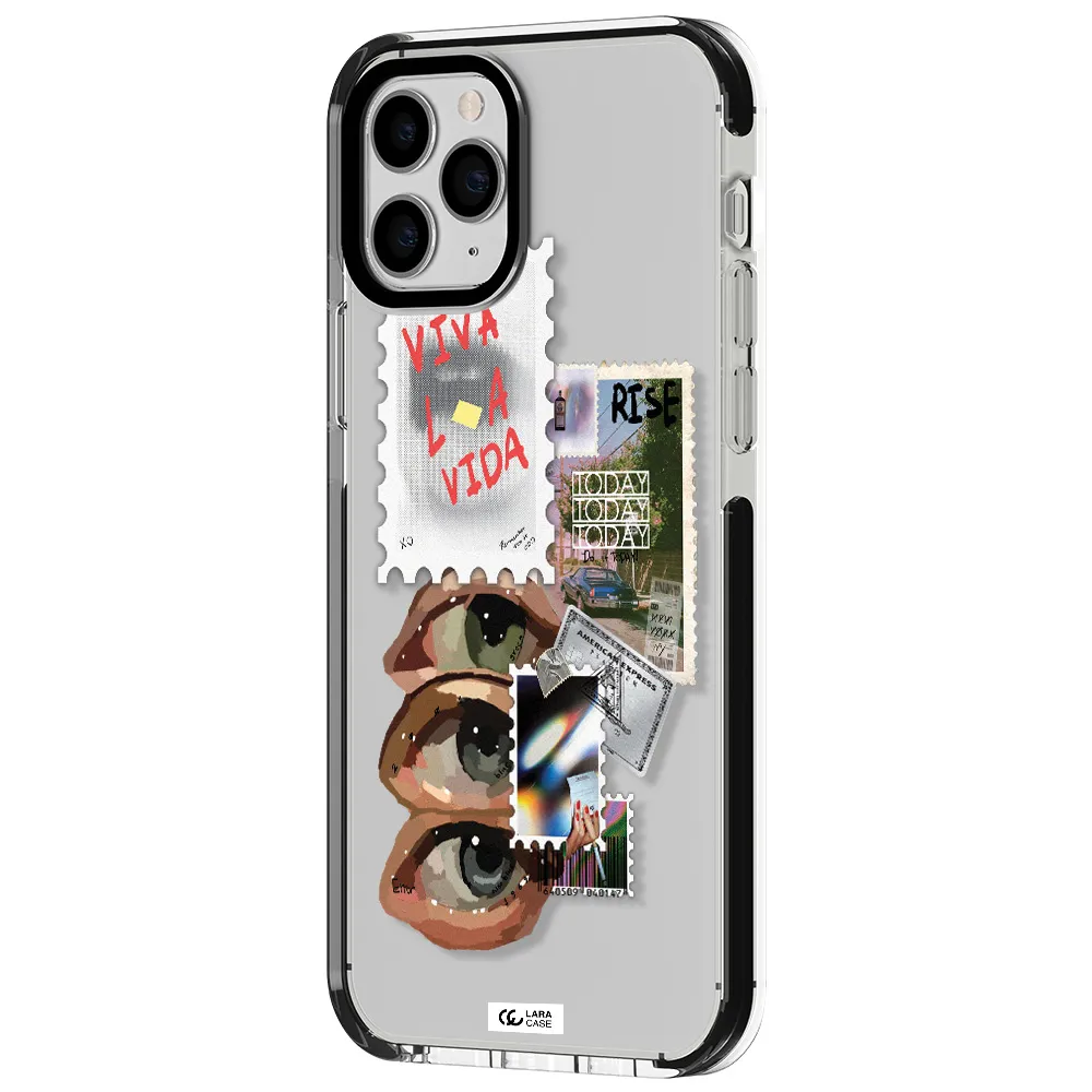 Stamp Apple iPhone 11 pro impact black border Case