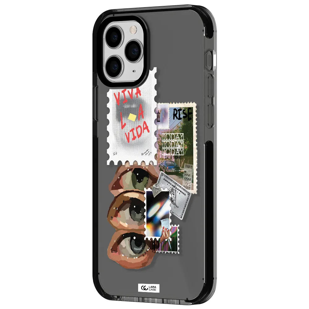 Stamp Apple iPhone 11 pro max impact Smoke Black Case