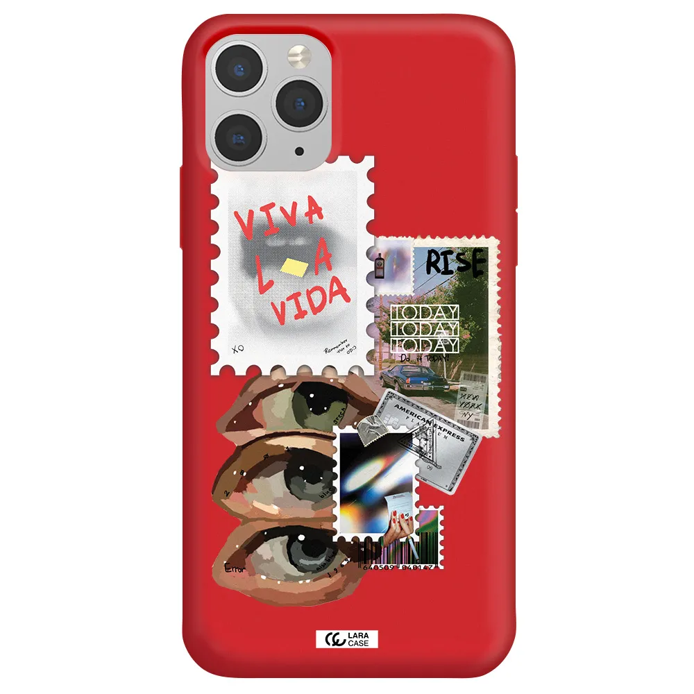 Stamp Apple iPhone 11 pro max Silicone Imperial Red Case