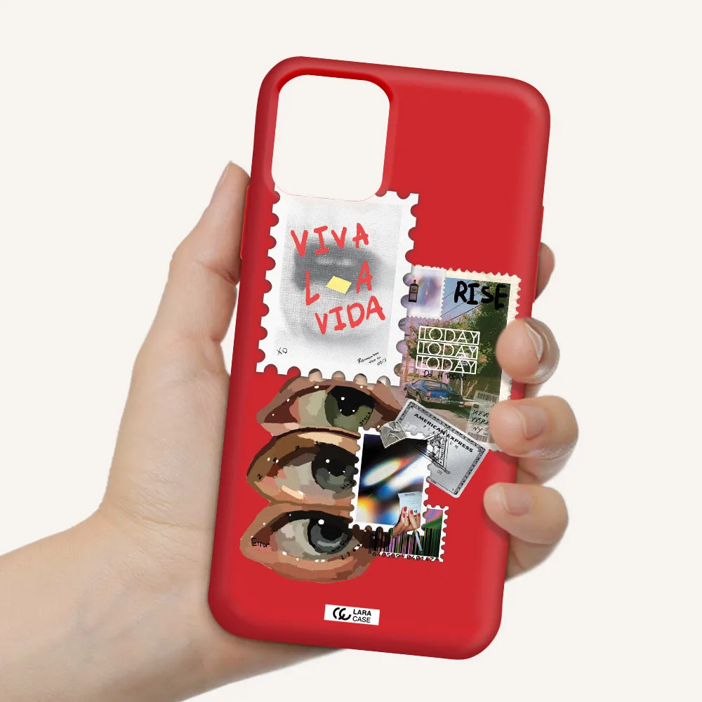 Stamp Apple iPhone 11 pro max Silicone Imperial Red Case
