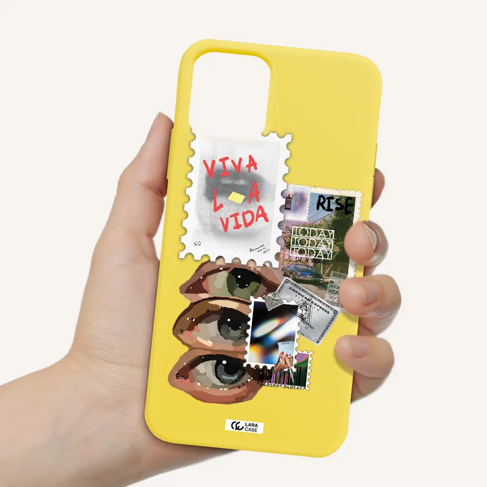 Stamp Apple iPhone 11 pro Silicone canary yellow Case