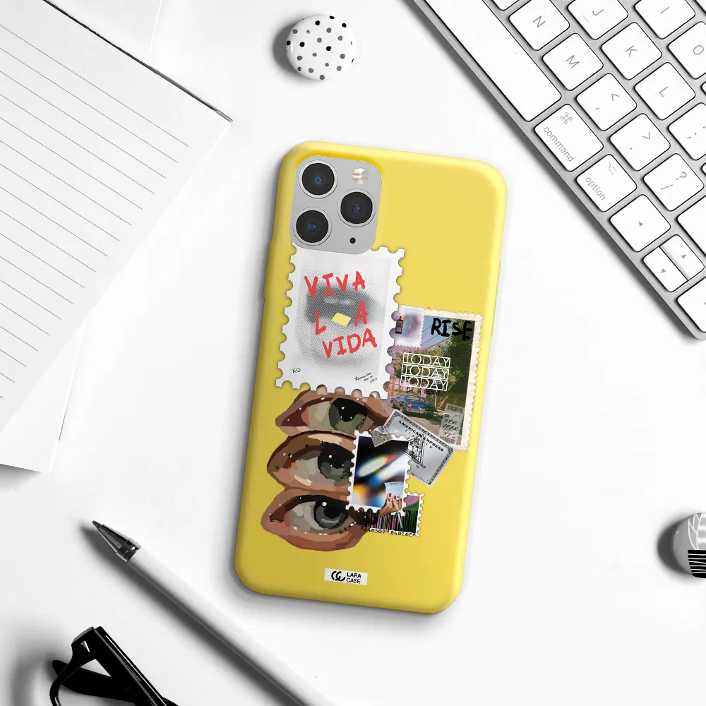 Stamp Apple iPhone 11 pro Silicone canary yellow Case