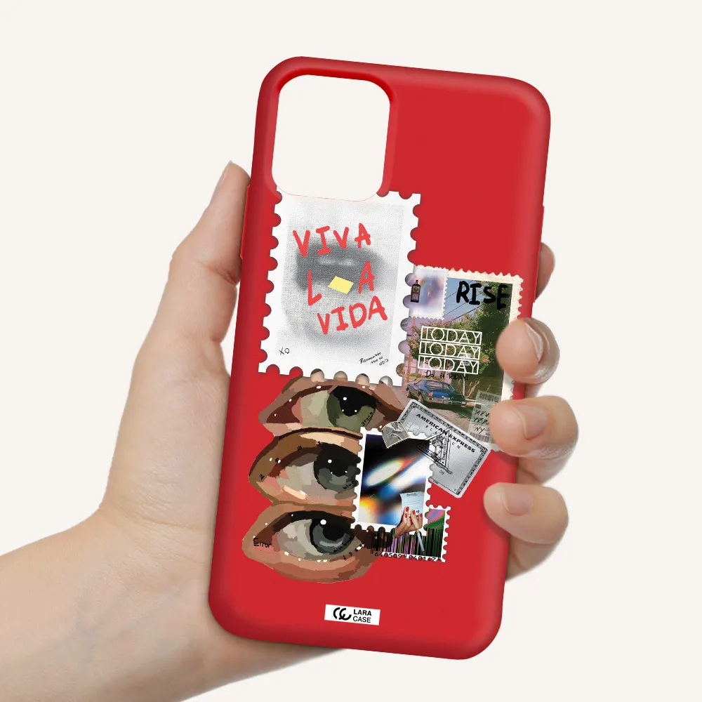 Stamp Apple iPhone 11 pro Silicone Imperial Red Case