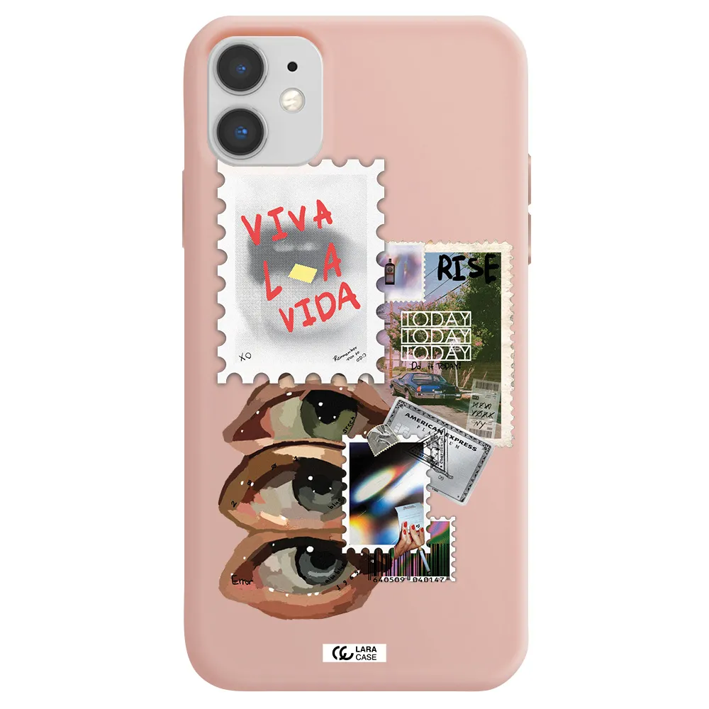 Stamp Apple iPhone 11 Silicone pastel pink Case