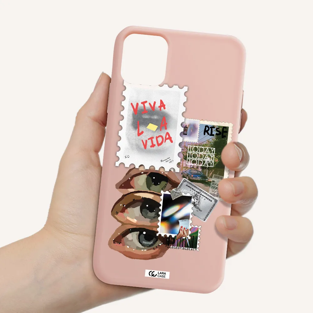 Stamp Apple iPhone 11 Silicone pastel pink Case