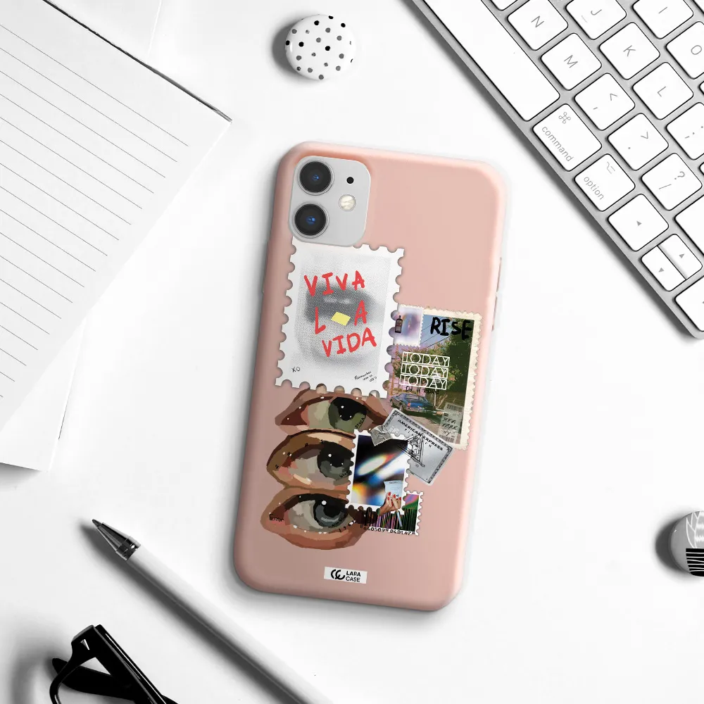 Stamp Apple iPhone 11 Silicone pastel pink Case