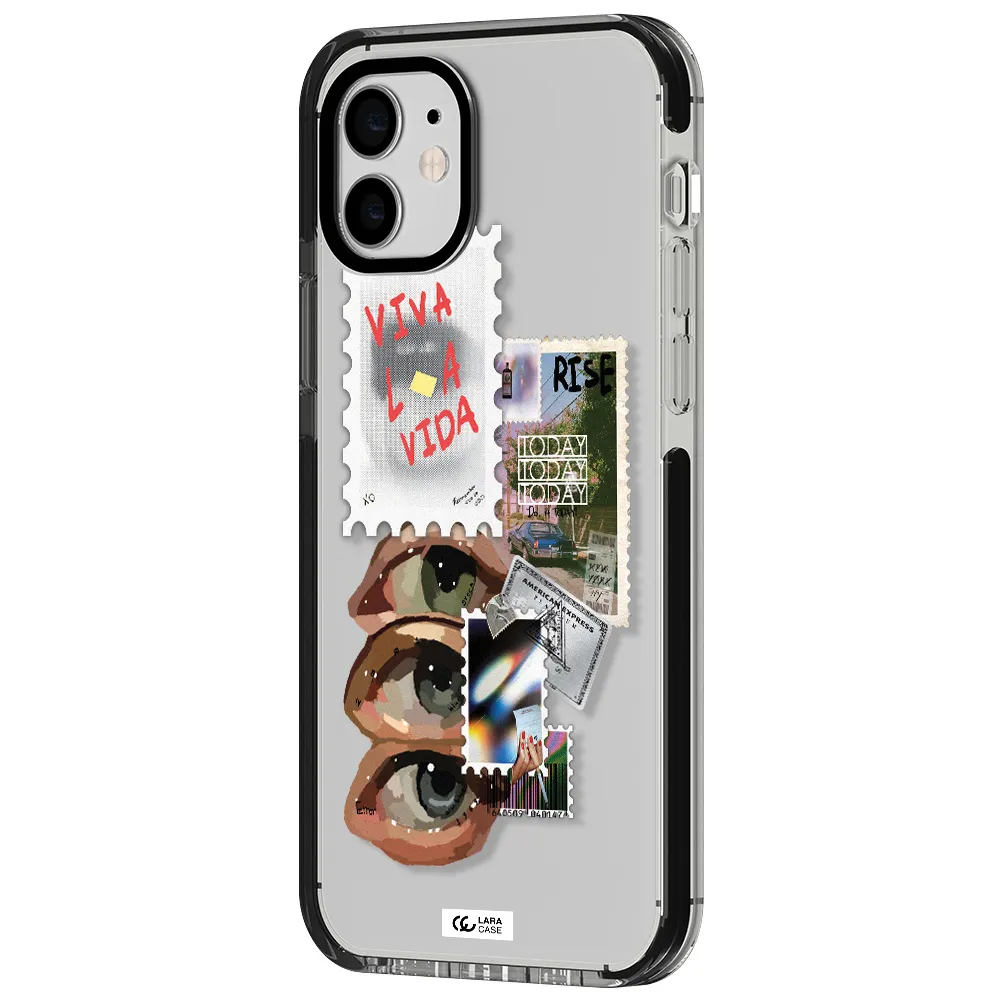 Stamp Apple iPhone 12 impact black border Case