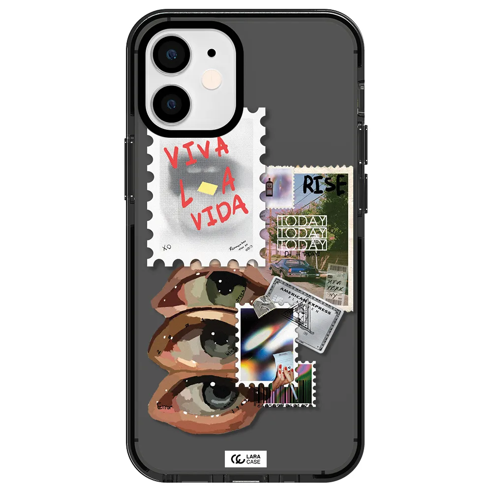 Stamp Apple iPhone 12 mini impact Smoke Black Case