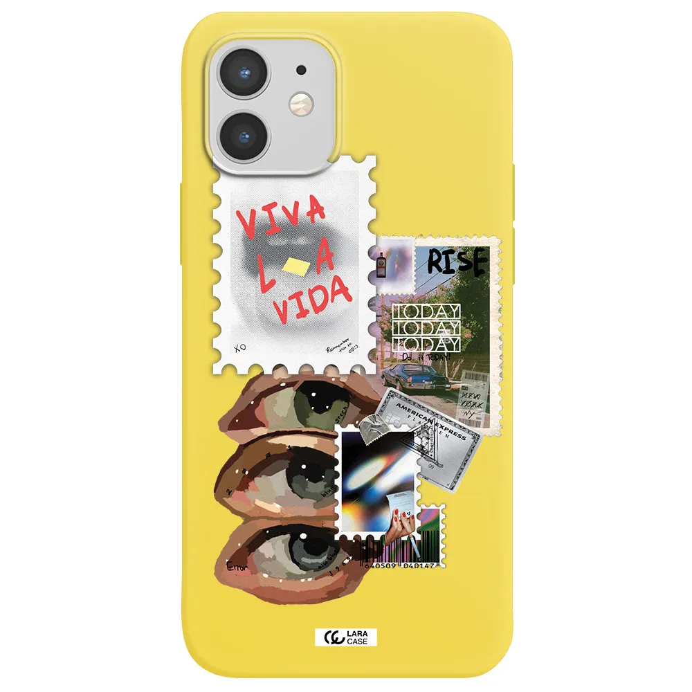 Stamp Apple iPhone 12 mini Silicone canary yellow Case
