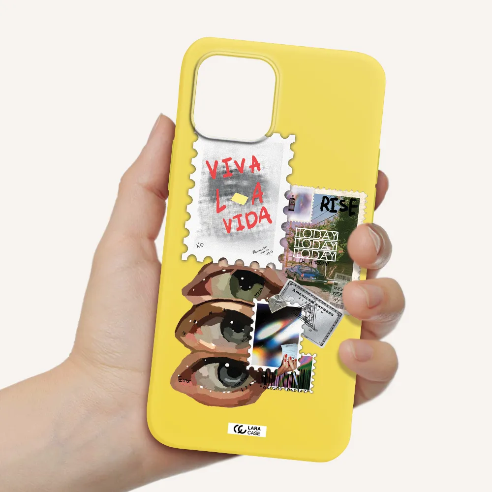 Stamp Apple iPhone 12 mini Silicone canary yellow Case