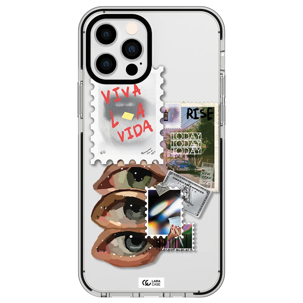 Stamp Apple iPhone 12 pro impact black border Case