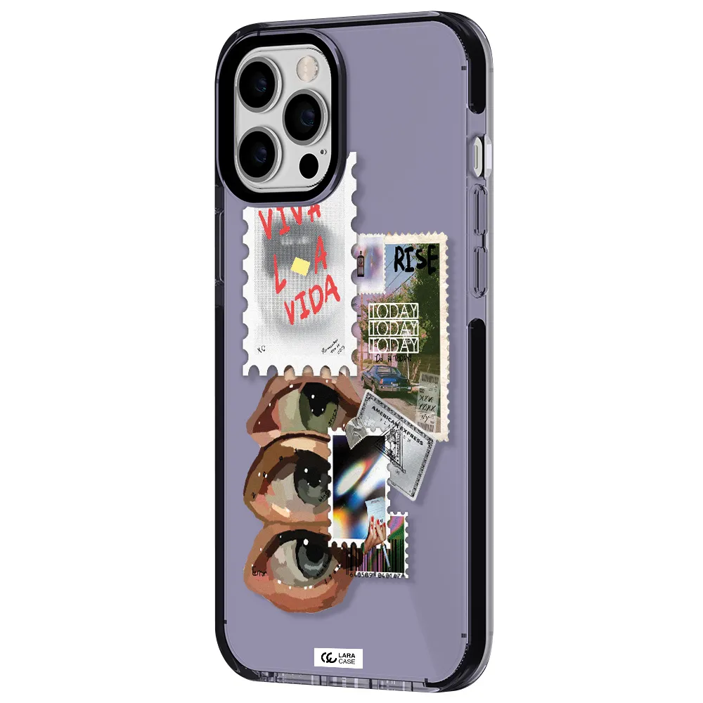 Stamp Apple iPhone 12 pro max impact Lilac Case