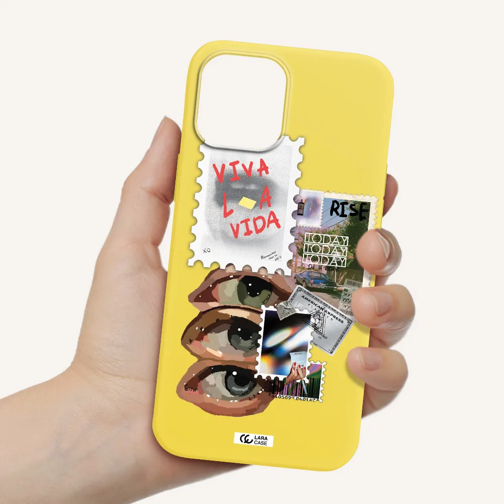Stamp Apple iPhone 12 pro max Silicone canary yellow Case